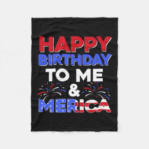 Mijn verjaardag 4 juli Amerikaanse Onafhankelijkhe Fleece Deken