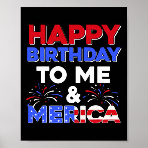 Mijn verjaardag 4 juli Amerikaanse Onafhankelijkhe Poster