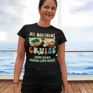 Mijn Verjaardag Cruise Retro Zonnebril T-shirt