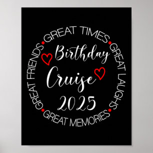 Mijn verjaardag Cruise Trip 2025 Vakantie Matching Poster