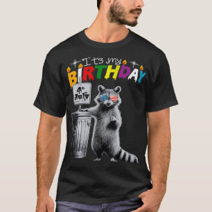 Mijn Verjaardag Grappig Raccoon 4th of July Bril G T-shirt
