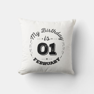 Mijn verjaardag is 01 februari kussen