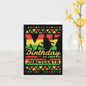 Mijn verjaardag is op Juneteenth  Kaart (Gele Bloem)