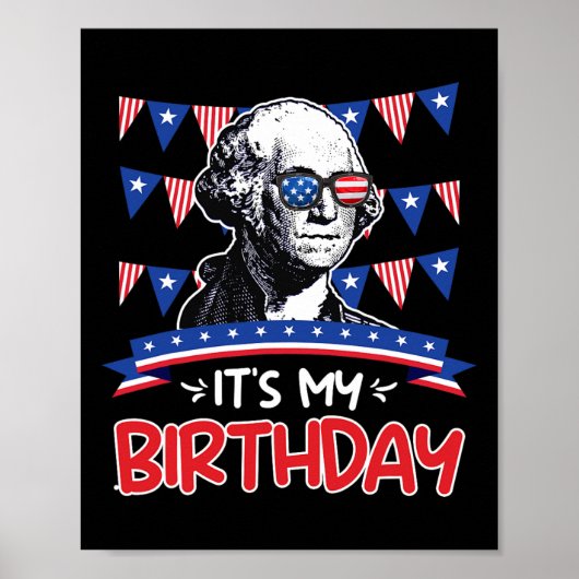 Mijn verjaardag Onafhankelijkheidsdag George Washi Poster (Voorkant)