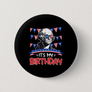 Mijn verjaardag Onafhankelijkheidsdag George Washi Ronde Button 5,7 Cm