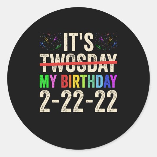 Mijn verjaardag op 22 februari 2022 ronde sticker (Voorkant)