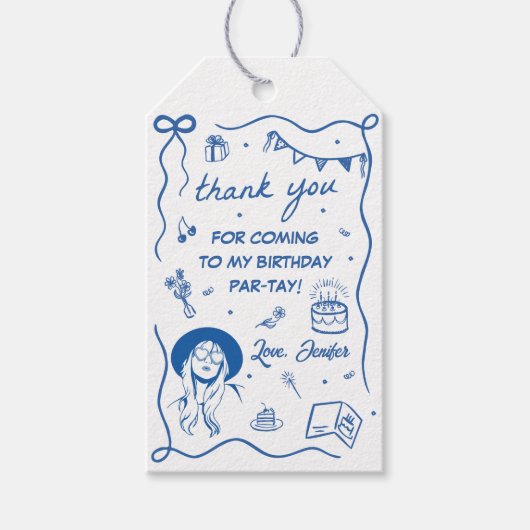 Mijn verjaardag Retro verjaardag Cadeaulabel (Voorkant)