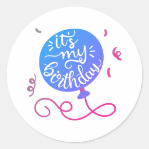 mijn verjaardag ronde sticker