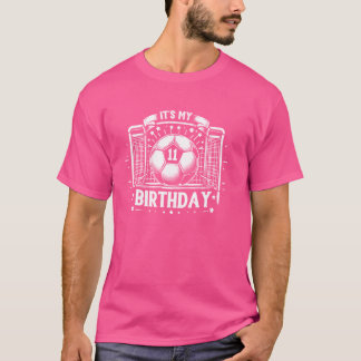 Mijn verjaardag Voetbal 11e verjaardag 11 jaar oud T-shirt