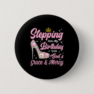 Mijn verjaardag vrouw meisje hoge hakken Ch binnen Ronde Button 5,7 Cm