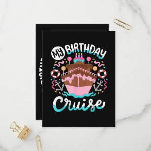 Mijn verjaardags cruise vakantie zeiltocht uitnodiging briefkaart