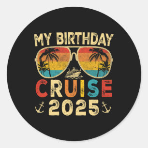 Mijn verjaardagscruise 2025 Party Cruise Verjaarda Ronde Sticker