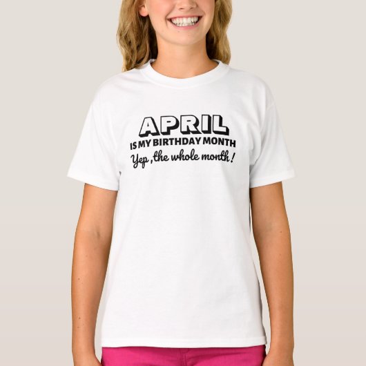 Mijn verjaardagsmaand aangepast t-shirt (Voorkant)