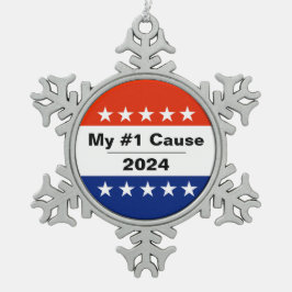 Mijn Verkiezingsissue 2024 Tin Sneeuwvlok Ornament