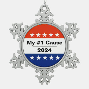Mijn Verkiezingsissue 2024 Tin Sneeuwvlok Ornament