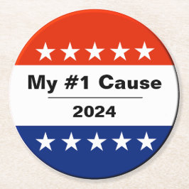 Mijn verkiezingsprobleem 2024 ronde kartonnen onderzetter