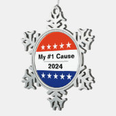 Mijn verkiezingsprobleem 2024 tin sneeuwvlok ornament (Rechts)
