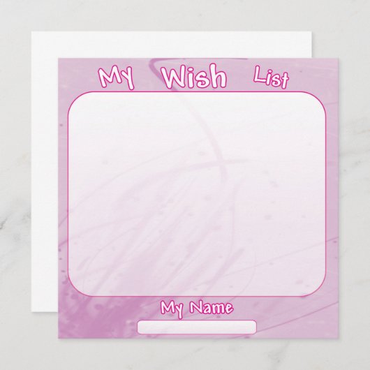 Mijn verlanglijst - 525x525 - Roze (Voorkant / Achterkant)