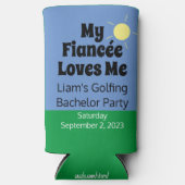 "Mijn verloofde houdt van me" Golfing Bacher Party Seltzer Blikjeskoeler (Voorkant)