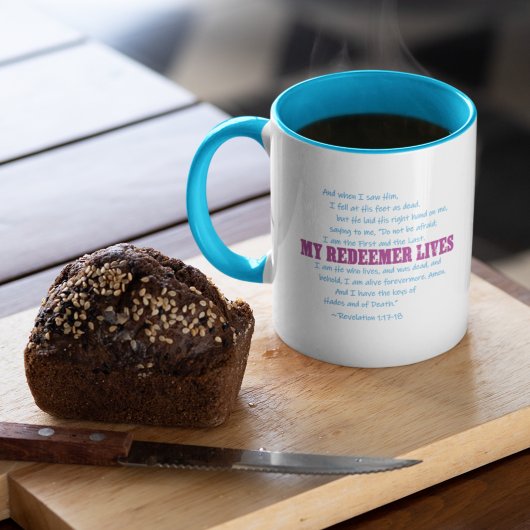 MIJN VERLOSSER LEEFT Pasen Opstanding Bijbel Verse Mok