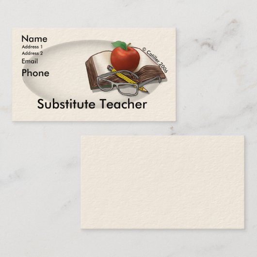 Mijn vervangende leraar Visitekaartje (Voorkant / Achterkant)