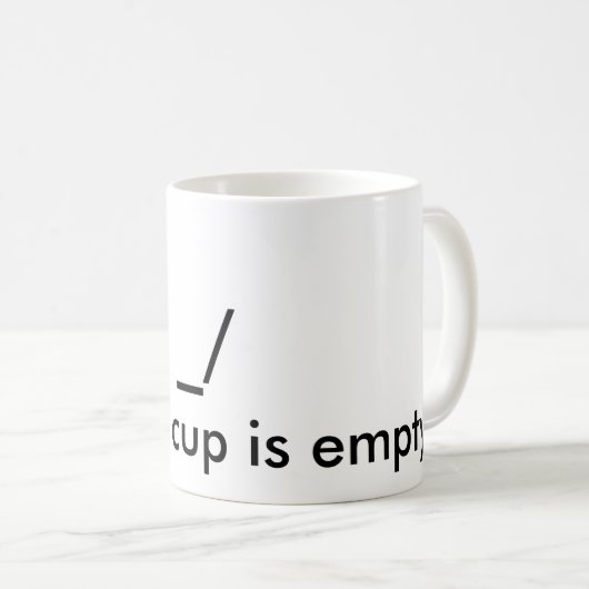 "\_/ Mijn verzorgingskop is leeg." Mok (Voorkant rechts)