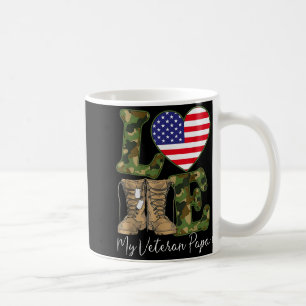 Mijn Veteraan Papa Militaire Opa Usa Proud Fl Koffiemok