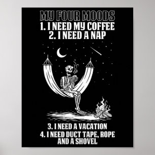 Mijn vier Moods Halloween Costume Skeleton Drink Poster