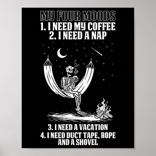 Mijn vier Moods Halloween Costume Skeleton Drink Poster (Voorkant)