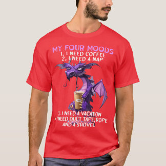 Mijn vier stemmingen: ik heb koffie nodig, ik heb t-shirt