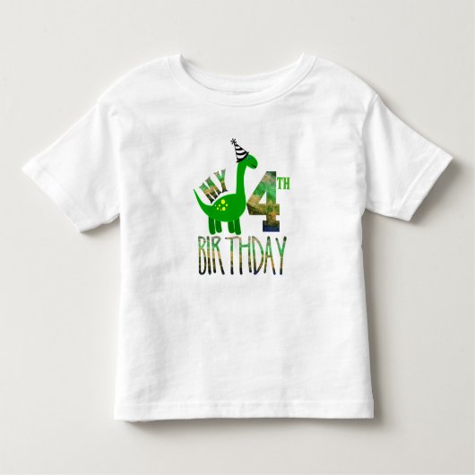 Mijn vierde verjaardag Dinosaur Party Kinder Shirts (Voorkant)