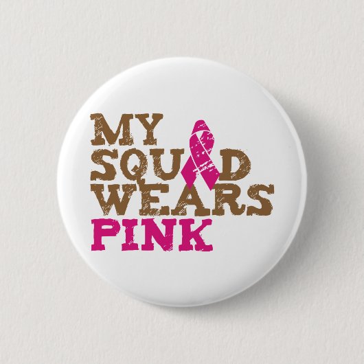 Mijn vierkant Draag Roze Ronde Button 5,7 Cm (Voorkant)