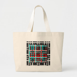 Mijn vierkant Maze-ontwerp Grote Tote Bag