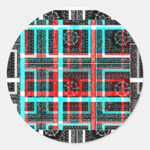 Mijn vierkant Maze-ontwerp Ronde Sticker