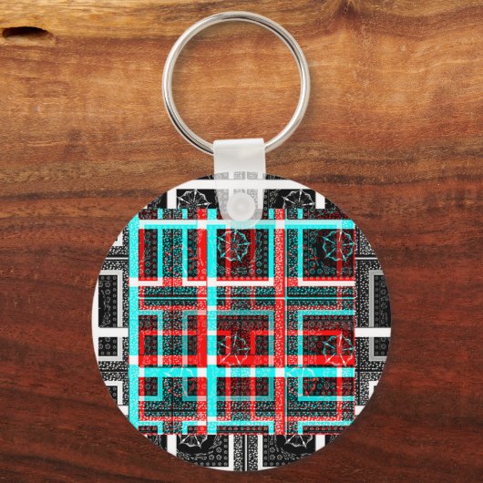 Mijn vierkant Maze-ontwerp Sleutelhanger (Voorkant)