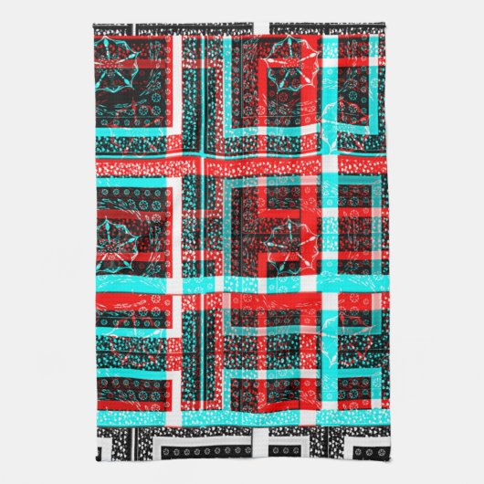 Mijn vierkant Maze-ontwerp Theedoek (Verticaal)