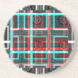 Mijn vierkant Maze-ontwerp Zandsteen Onderzetter