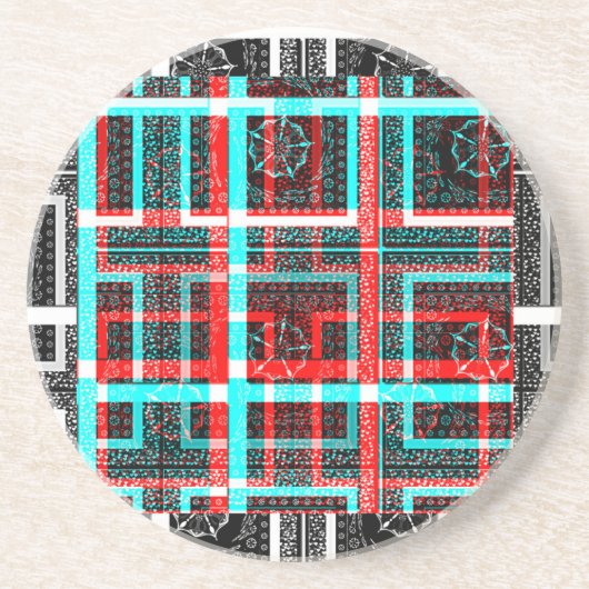 Mijn vierkant Maze-ontwerp Zandsteen Onderzetter (Voorkant)