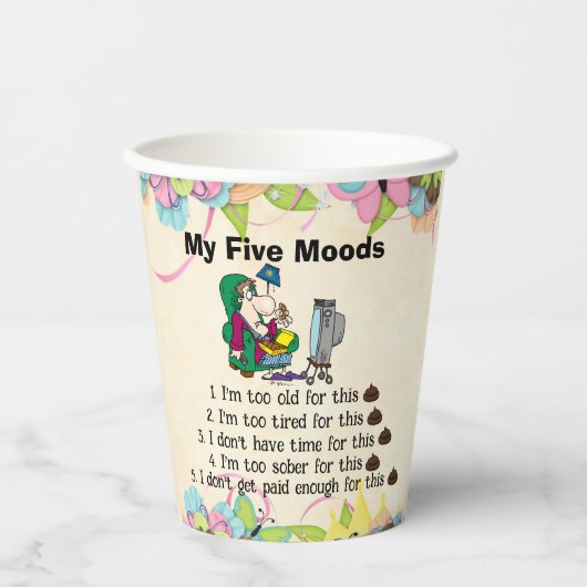 Mijn Vijf Moods Papieren Beker (Voorkant)