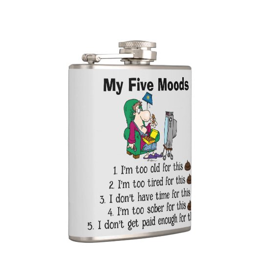 Mijn vijf stemmingen kolf heupfles (Rechts)