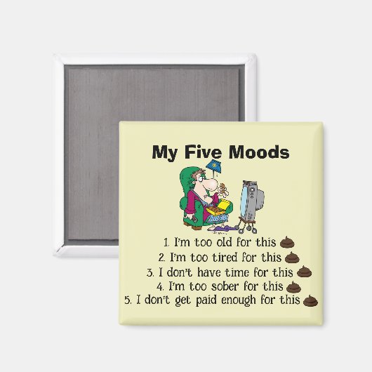 Mijn vijf stemmingen magneet (Voorkant / Achterkant)