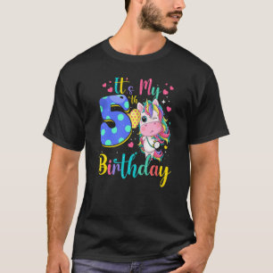 Mijn vijfde verjaardag Unicorn 5 jaar oude meisjes T-shirt