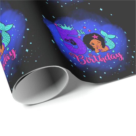Mijn vijfde verjaardag Zeemeermaid Cadeaupapier (Rol Hoek)