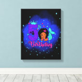 Mijn vijfde verjaardag Zeemeermaid Canvas Afdruk (Insitu (Houten vloer))