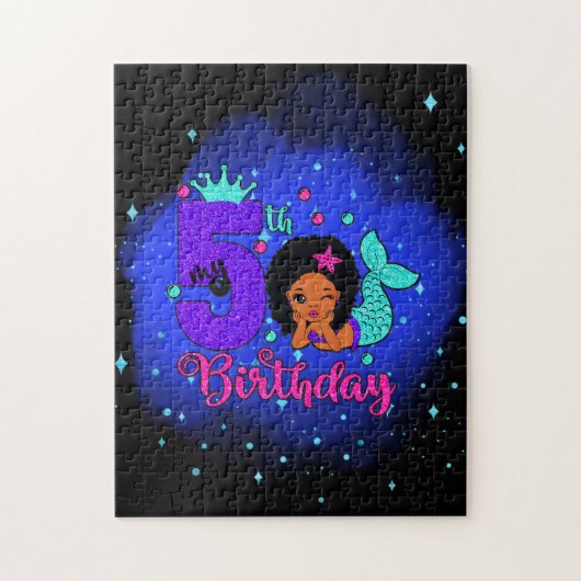 Mijn vijfde verjaardag Zeemeermaid Legpuzzel (Verticaal)
