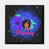 Mijn vijfde verjaardag Zeemeermaid Magneet (Voorkant)