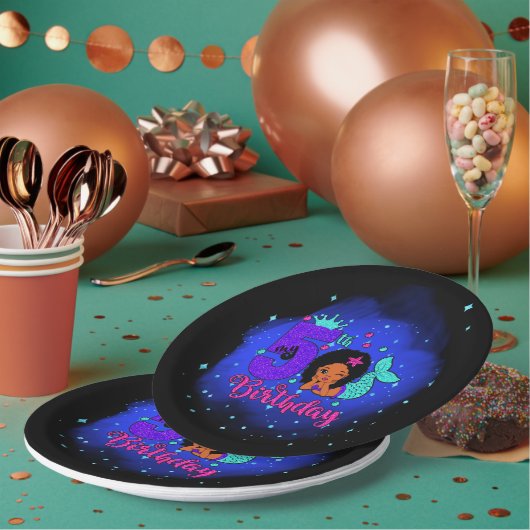 Mijn vijfde verjaardag Zeemeermaid Papieren Bordje (Multi)