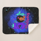 Mijn vijfde verjaardag Zeemeermaid Sherpa Deken (Voorkant (horizontaal))