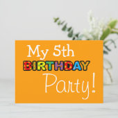 Mijn vijfde verjaardagsfeestje kaart (Staand voorkant)
