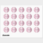 Mijn vijftien Glitter Roze Blush Ronde Sticker (Vel)